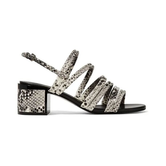 Robert Clergerie Eolia Snake-Effect Leather Sandals EU 39/ US 8.5 - Picture 1 of 8